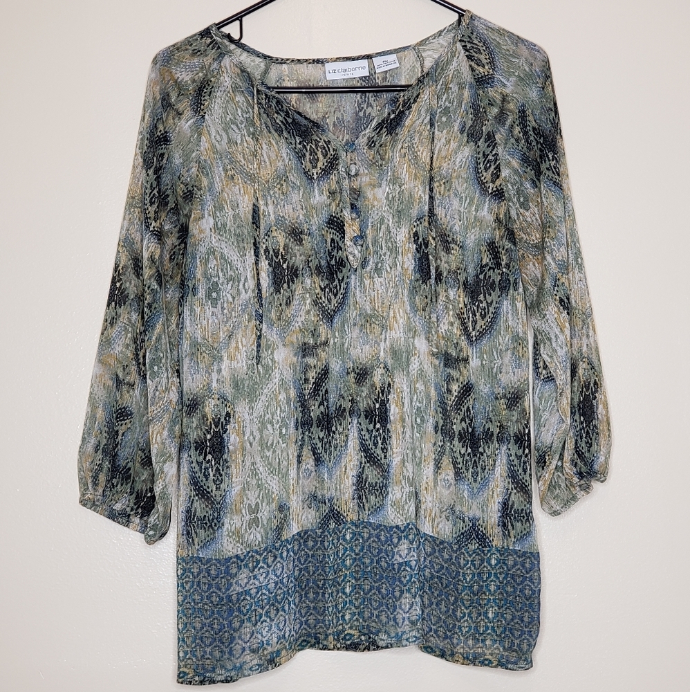 Green Blouse Liz Claiborne
